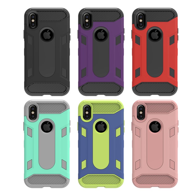 Shockproof PC + TPU Hybrid Rugged Phone Case for iPhone 8 - Black-9