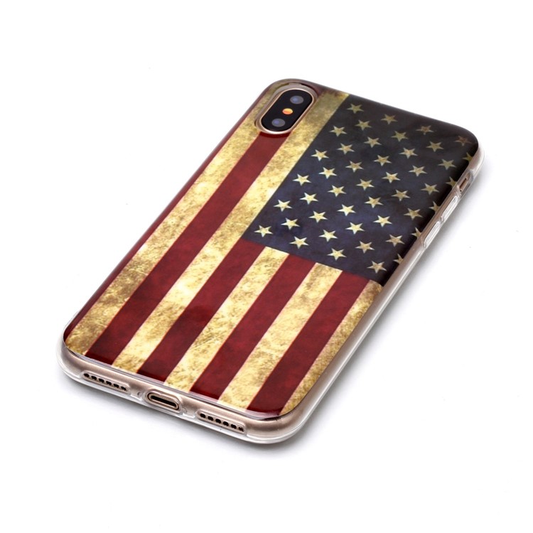 Pattern Printing IMD TPU Gel Cell Phone Cover for iPhone 8 - American Flag-3