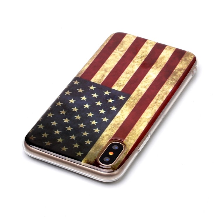 Pattern Printing IMD TPU Gel Cell Phone Cover for iPhone 8 - American Flag-4