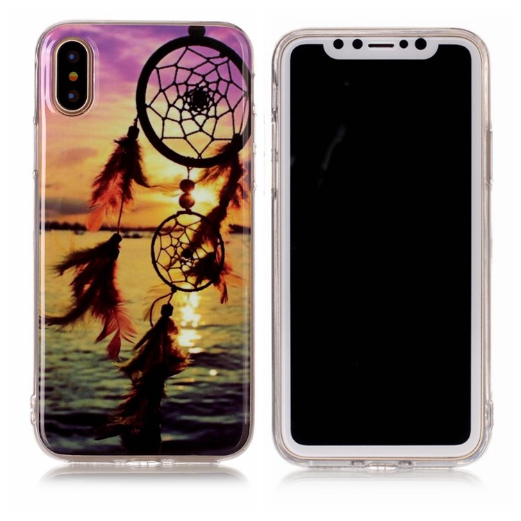 

Patterned Soft TPU IMD Phone Cover Accessory for iPhone XS / X/10 5.8 inch - Dream Catcher / Sunset
