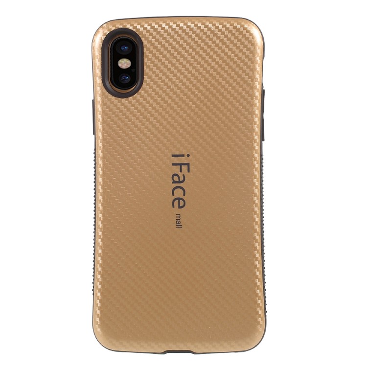 

IFACE MALL Woven Pattern PC + TPU Hybrid Case Shell for iPhone X/XS 5.8 inch - Gold, iPhone X