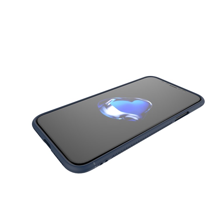 TOTU Soft Series Carbon Fiber Texture Anti-slip TPU Phone Shell for iPhone XS / X/10 5.8 inch - Dark Blue-5