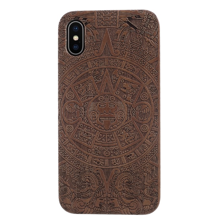 

Wood Skin Coated PC Hard Cover for iPhone X/10 5.8 inch - Mayan Civilization, iPhone X