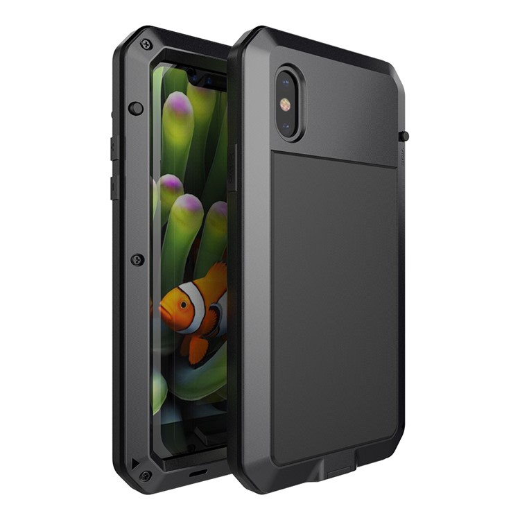 

Shockproof Drop-proof Dust-proof Aluminium Alloy Defender Case for iPhone X 5.8 inch - Black