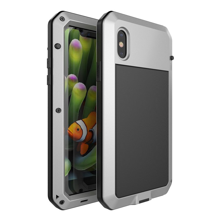 

Shockproof Drop-proof Dust-proof Aluminium Alloy Defender Phone Case for iPhone X 5.8 inch - Silver
