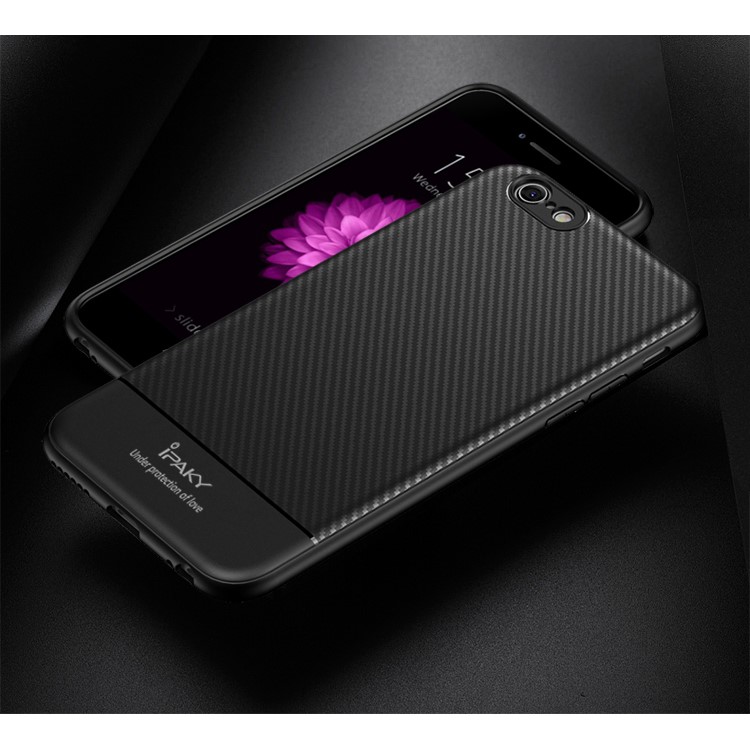 IPAKY Carbon Fiber Texture Flexible TPU Phone Shell for iPhone 6s / 6 4.7 inch - Black-3