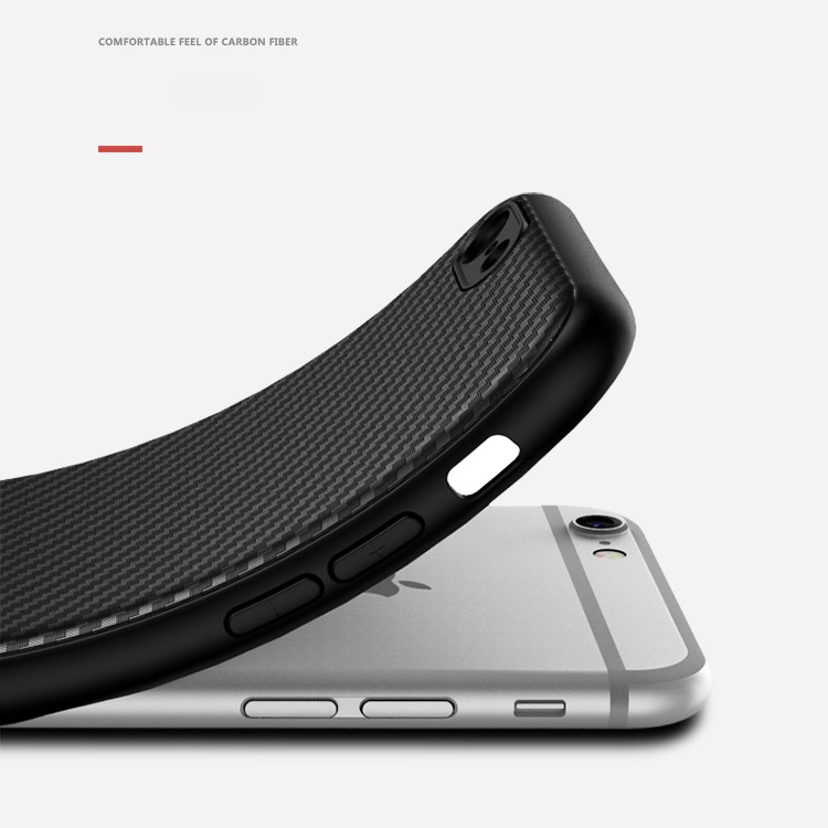IPAKY Carbon Fiber Texture Flexible TPU Phone Shell for iPhone 6s / 6 4.7 inch - Black-7