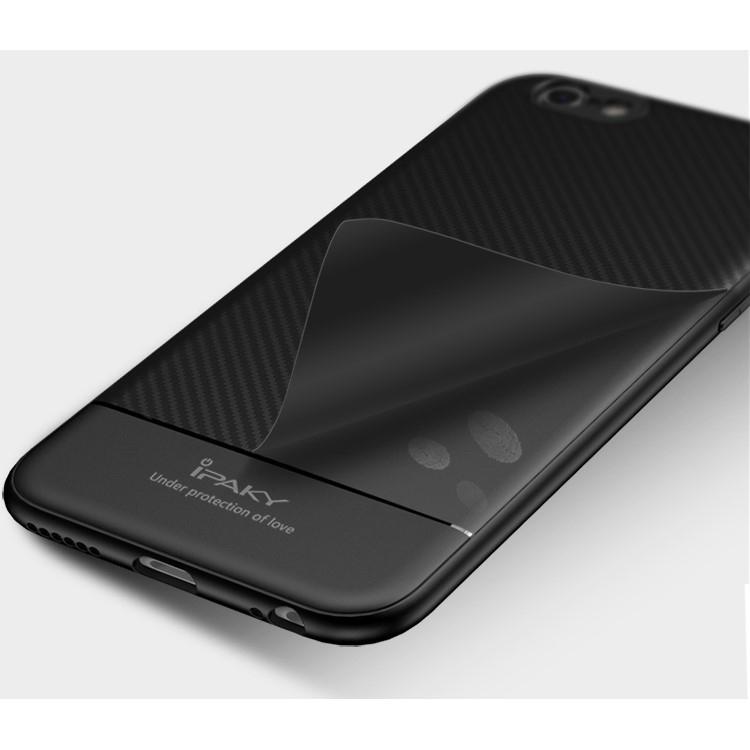 IPAKY Carbon Fiber Texture Flexible TPU Phone Shell for iPhone 6s / 6 4.7 inch - Black-8