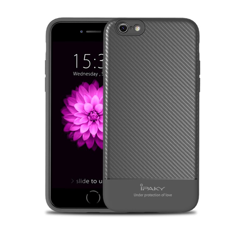 

IPAKY Углеродного Волокна Текстуры Мягкой Крышки Телефона TPU Для Iphone 6s Плюс / 6 Плюс 5,5 Дюймов - Серый, iPhone 6s Plus 5.5-inch