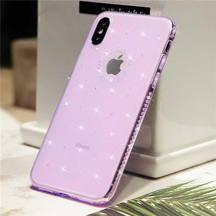 

SULADA блестящий горный хрусталь ТПУ задняя крышка телефона для iPhone X(десять) - Пурпурный, iPhone Xs