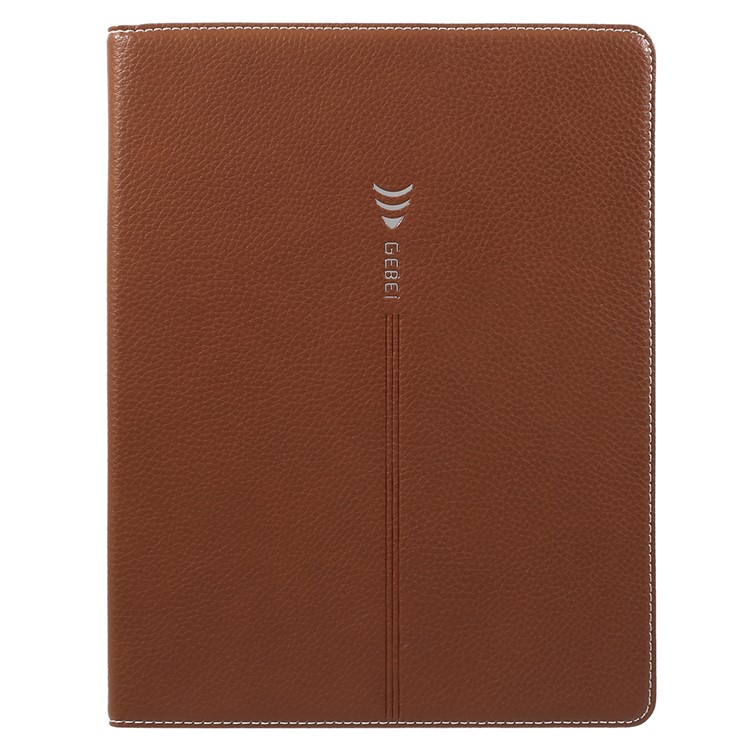 GEBEI Litschi Korn Kartensteckplätze Leder Schutzhülle Shell Für Ipad 4 / 3 / 2 - Braun-1