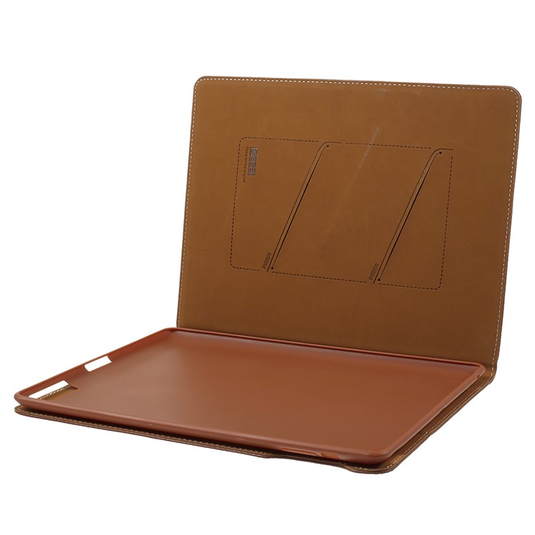 GEBEI Litschi Korn Kartensteckplätze Leder Schutzhülle Shell Für Ipad 4 / 3 / 2 - Braun-6