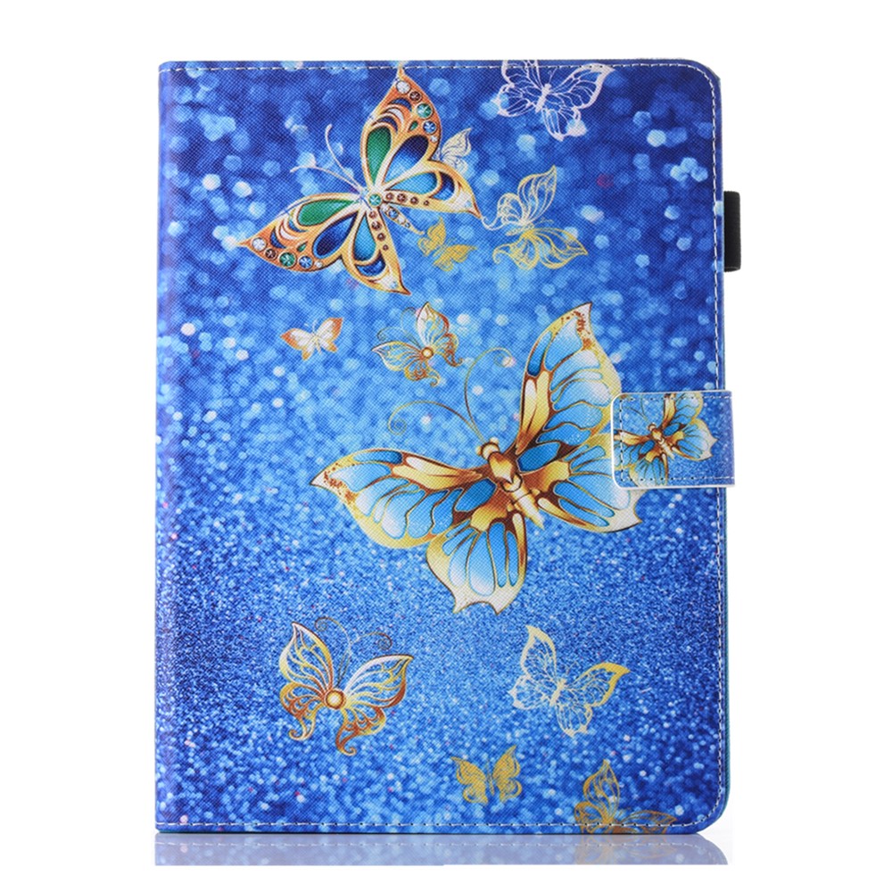 Pattern Printing Card Holder Leather Stand Smart Tablet Case for iPad 9.7 inch (2018)/9.7-inch (2017) - Elegant Butterflies