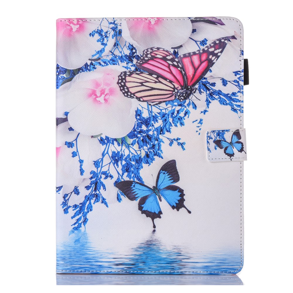 Printing Pattern Flip Leather Card Holder Protective Shell for iPad 9.7 inch (2018)/9.7-inch (2017) - Flowers and Butterflies