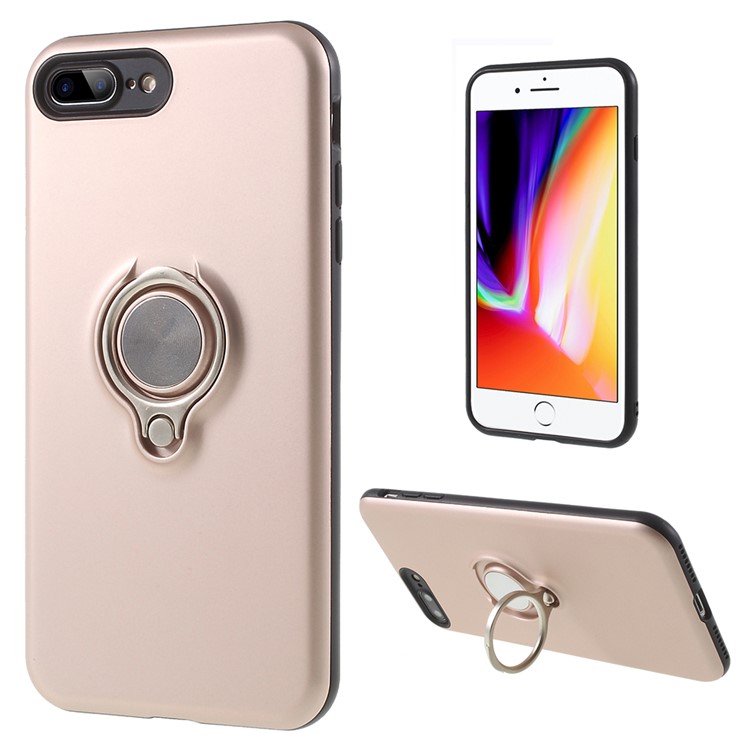 

Detachable Hybrid PC + TPU Kickstand Shell for iPhone 8 Plus - Rose Gold