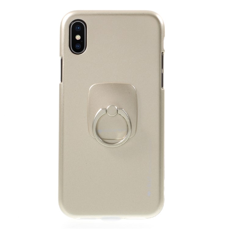 

MERCURY GOOSPERY for iPhone XS / X / 10 5.8 inch i JELLY Finger Ring TPU Case Accessory - Gold