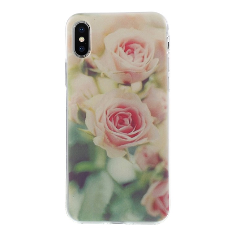 

Pattern Printing TPU Cover Case Shell for iPhone XS/X 5.8 inch - Elegant Flowers, iPhone Xs