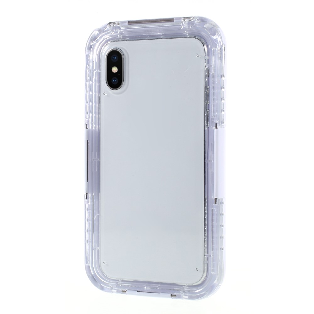 Snow-proof Dirt-proof IP68 Waterproof Case for iPhone X/XS 5.8 inch - White-1