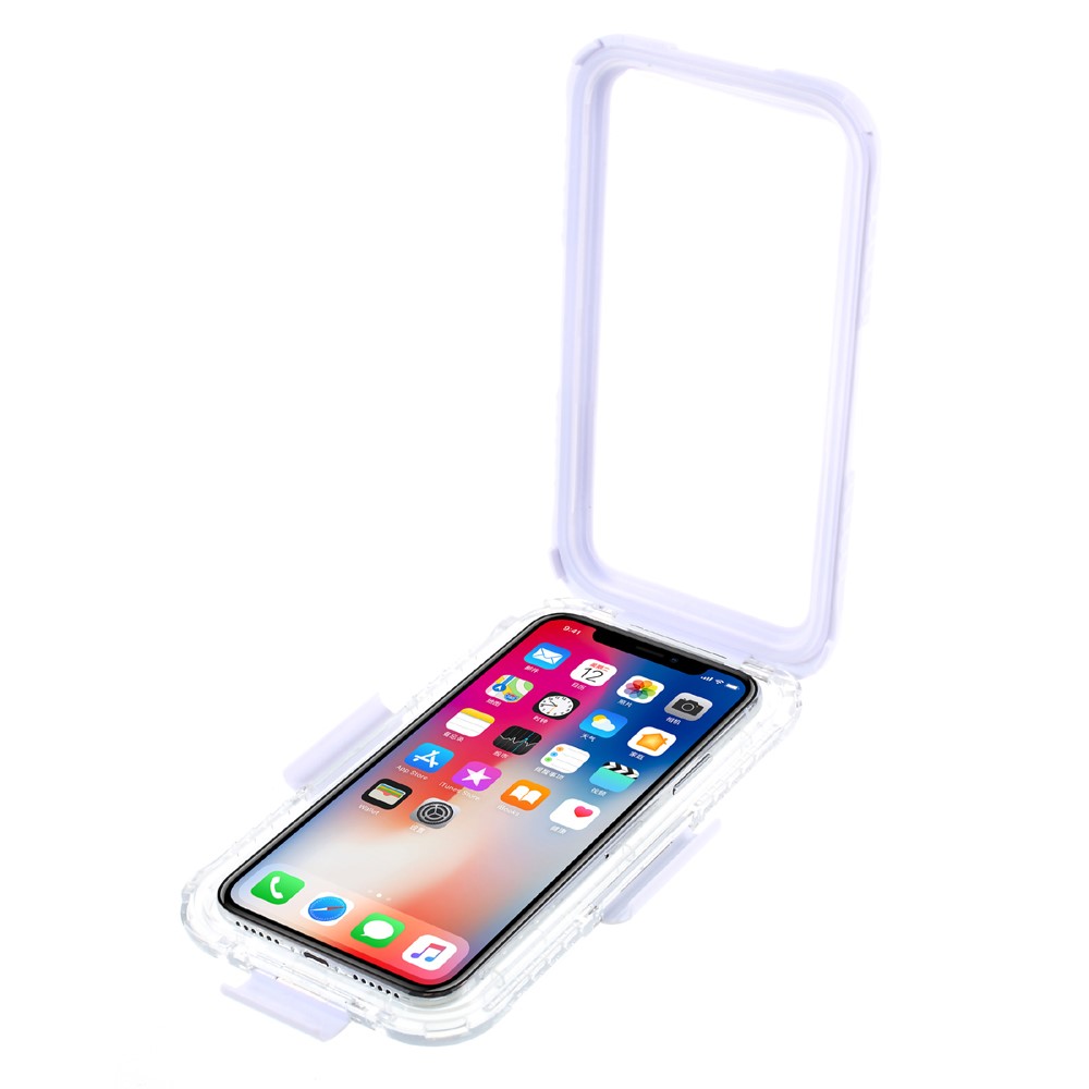 Snow-proof Dirt-proof IP68 Waterproof Case for iPhone X/XS 5.8 inch - White-4