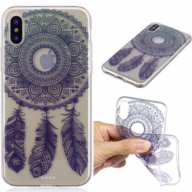 

For iPhone X 5.8 inch Pattern Printing IMD TPU Flexible Back Case - Dream Catcher