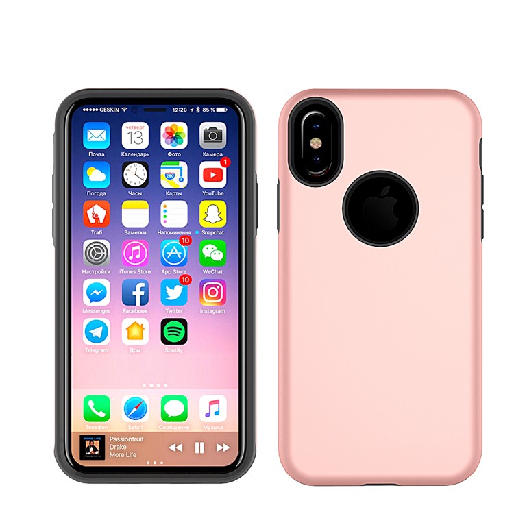 

Shockproof 2-in-1 PC + TPU Combo Phone Accessory Cover for iPhone X (Ten) 5.8 inch - Rose Gold, iPhone X