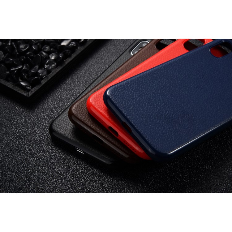 SULADA Classic Series Litchi Skin PU Leather Coated TPU Phone Case for iPhone X 5.8 inch Built-in Magnetic Holder Metal Sheet - Black-17