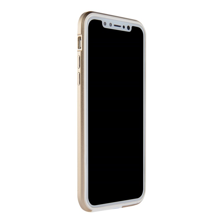 SULADA TPU Chapado en Aleación de Aluminio de Parachoques Borde de la Cubierta para el iPhone X / 10 de 5.8 pulgadas - Oro-2