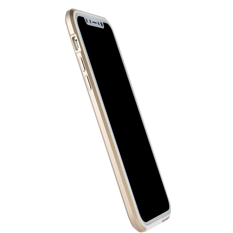 SULADA TPU Chapado en Aleación de Aluminio de Parachoques Borde de la Cubierta para el iPhone X / 10 de 5.8 pulgadas - Oro-4