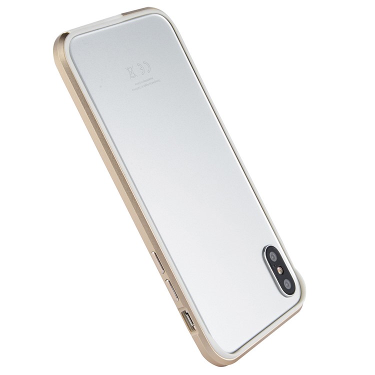 SULADA TPU Chapado en Aleación de Aluminio de Parachoques Borde de la Cubierta para el iPhone X / 10 de 5.8 pulgadas - Oro-5