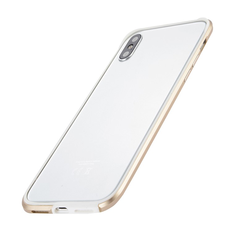 SULADA TPU Chapado en Aleación de Aluminio de Parachoques Borde de la Cubierta para el iPhone X / 10 de 5.8 pulgadas - Oro-6