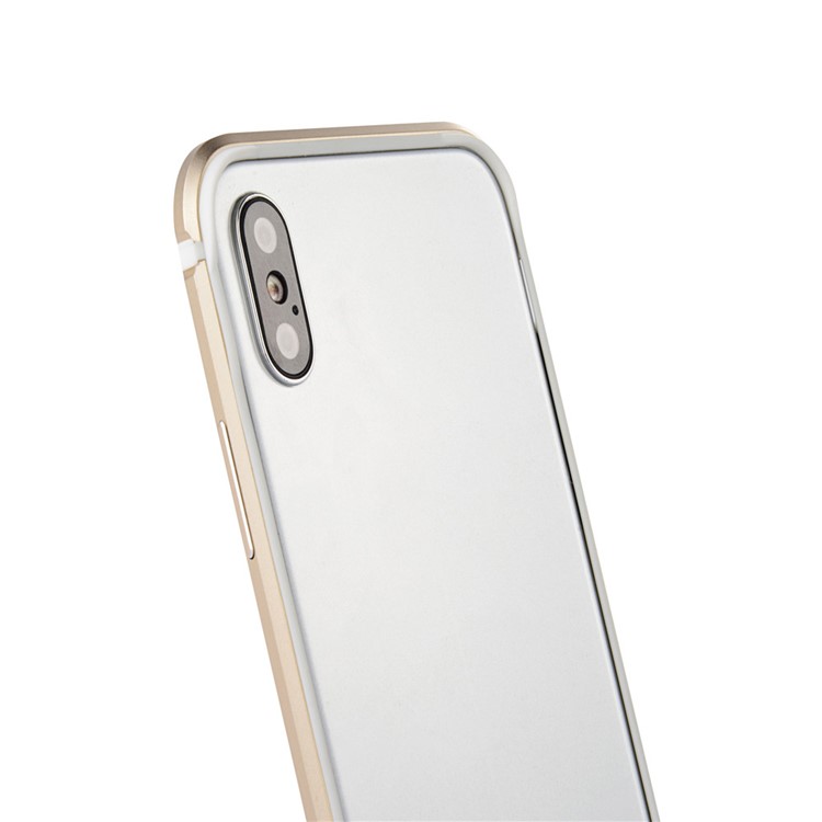 SULADA TPU Chapado en Aleación de Aluminio de Parachoques Borde de la Cubierta para el iPhone X / 10 de 5.8 pulgadas - Oro-8