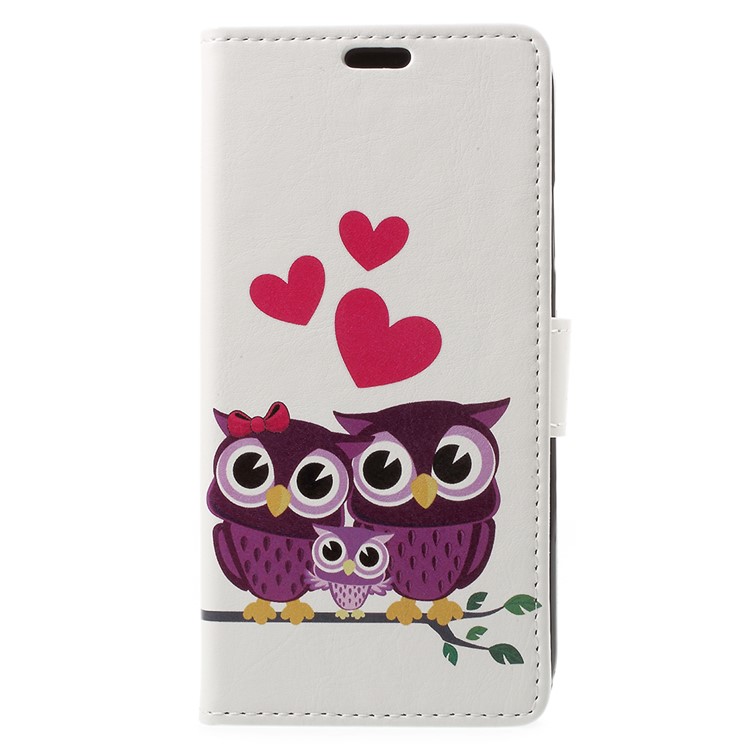 

For iPhone X (Ten) 5.8 Inch Patterned Wallet Stand Leather Phone Case - Lovely Owls