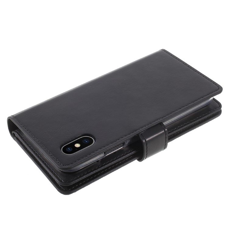 MERCURY GOOSPERY Mansoor Carteira Crazy Horse Diary Leather Cover para iPhone X - negro-4
