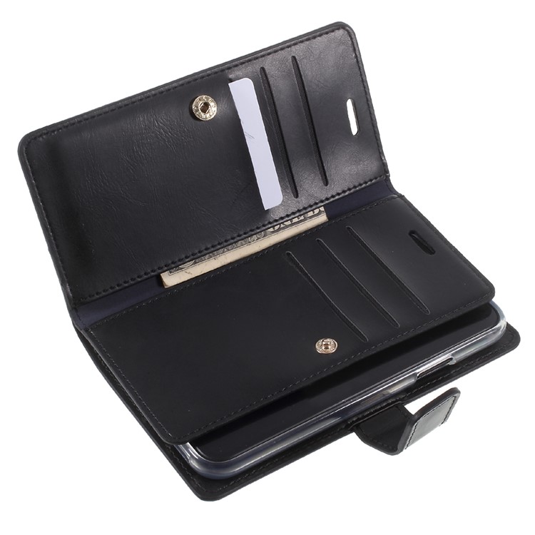 MERCURY GOOSPERY Mansoor Carteira Crazy Horse Diary Leather Cover para iPhone X - negro-8