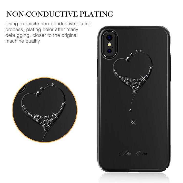 KINGXBAR for iPhone X/10 5.8 inch Star Series Crystal Decor PC Hard Case - Black / The Wish of the Starry Sky-3