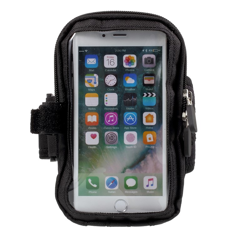 Braçadeira de correr desportiva Dual Zipper com fecho de ajustável para iPhone 8 Plus / Samsung Galaxy J7 (2017) etc.-2