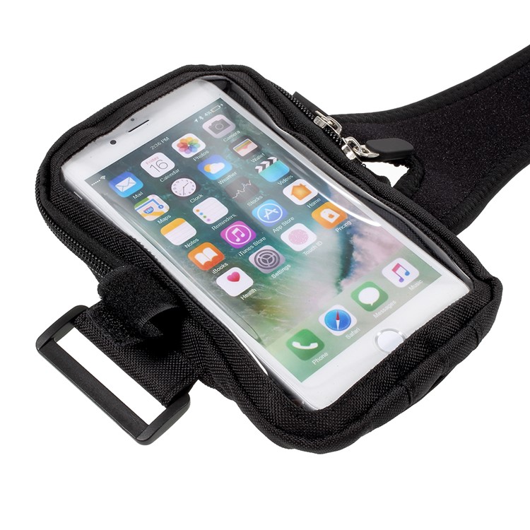 Braçadeira de correr desportiva Dual Zipper com fecho de ajustável para iPhone 8 Plus / Samsung Galaxy J7 (2017) etc.-5