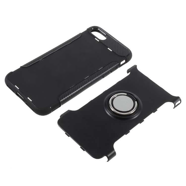 Hybrid PC TPU 360 Degree Rotating Ring Kickstand Cover for iPhone 8 / 7 4.7 inch - Black-11