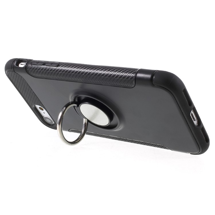 Hybrid PC TPU 360 Degree Rotating Ring Kickstand Cover for iPhone 8 / 7 4.7 inch - Black-6