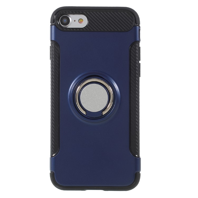 

PC TPU Hybrid Cellphone Case with Ring Kickstand for iPhone 8 / 7 4.7 inch - Dark Blue