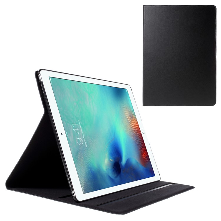 DOORMOON Genuine Leather Smart Flip Case for iPad Pro 12.9-inch - Black-1
