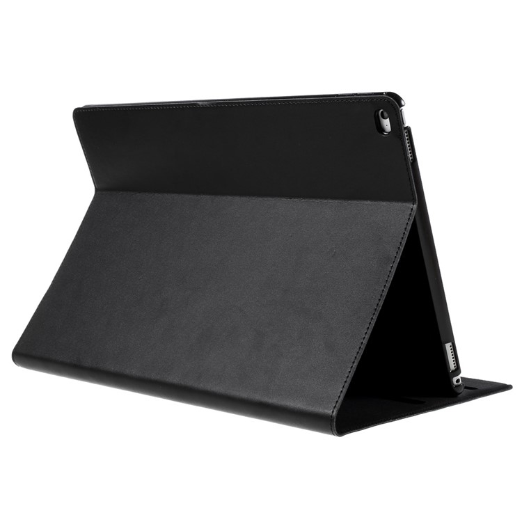 DOORMOON Genuine Leather Smart Flip Case for iPad Pro 12.9-inch - Black-4