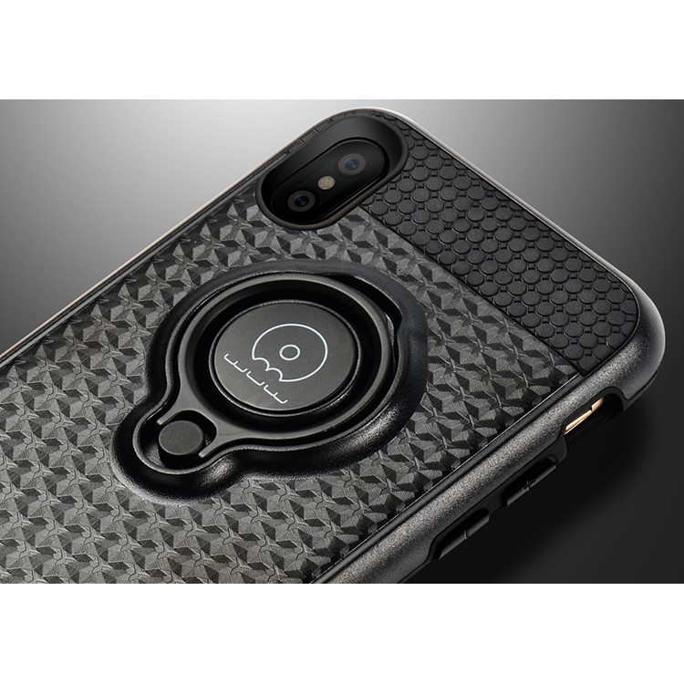 WUW Magnetic Finger Ring Kickstand TPU PC Hybrid Phone Case for iPhone X/10 5.8 Inch - Black-8