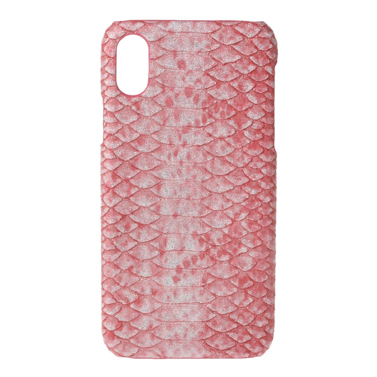 3D Snake Texture PU Leather Coated PC Back Case for iPhone X(Ten) 5.8 Inch - Red-1