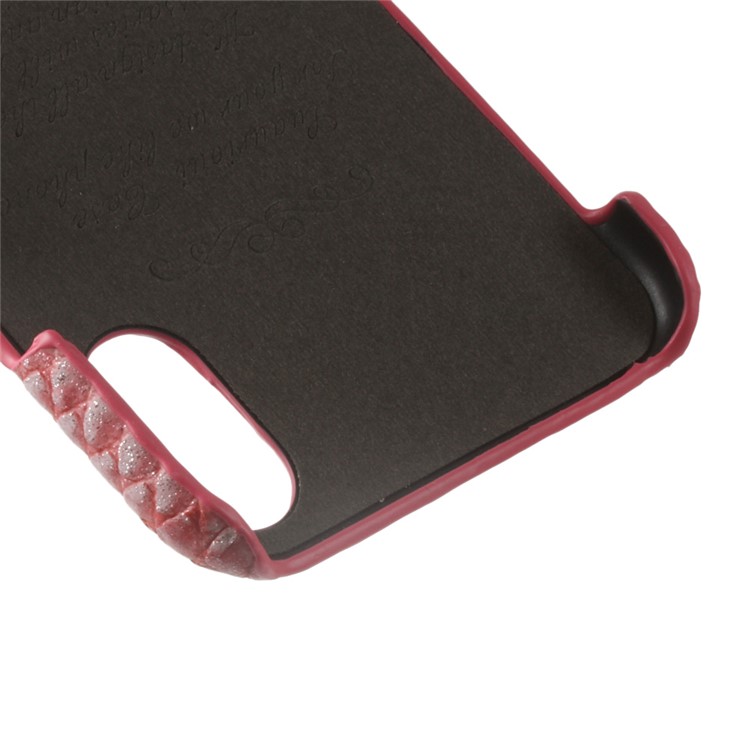 3D Snake Texture PU Leather Coated PC Back Case for iPhone X(Ten) 5.8 Inch - Red-4