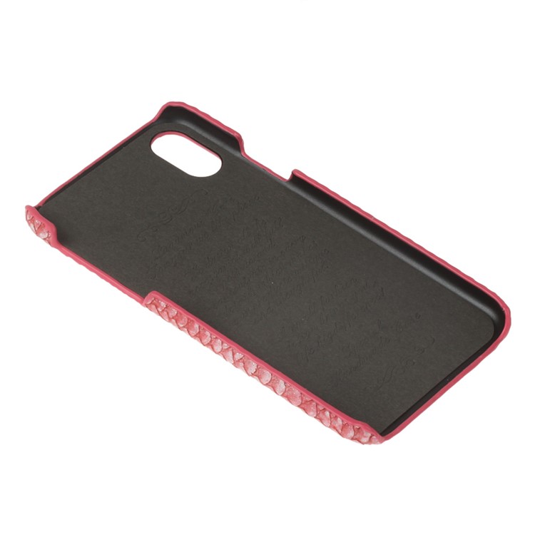 3D Snake Texture PU Leather Coated PC Back Case for iPhone X(Ten) 5.8 Inch - Red-6