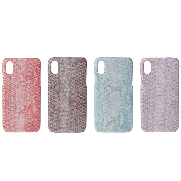 3D Snake Texture PU Leather Coated PC Back Case for iPhone X(Ten) 5.8 Inch - Red-7