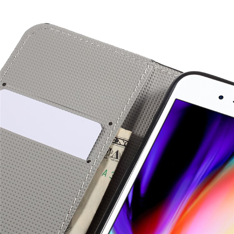 Pattern Printing PU Leather Magnetic Wallet Stand Protective Phone Shell for iPhone 8 / 7 4.7 inch - Blue Butterfly-11