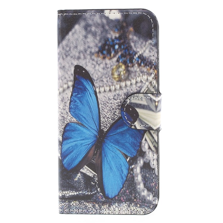 Pattern Printing PU Leather Magnetic Wallet Stand Protective Phone Shell for iPhone 8 / 7 4.7 inch - Blue Butterfly-3