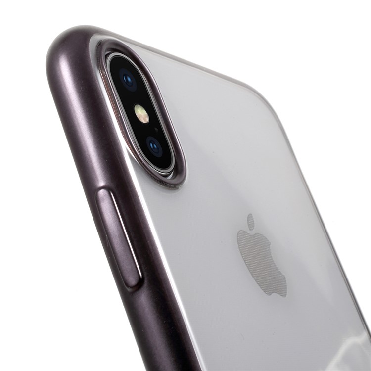 VORSON for iPhone X / 10 5.8 inch Crystal Clear Soft TPU Back Case - Black-4